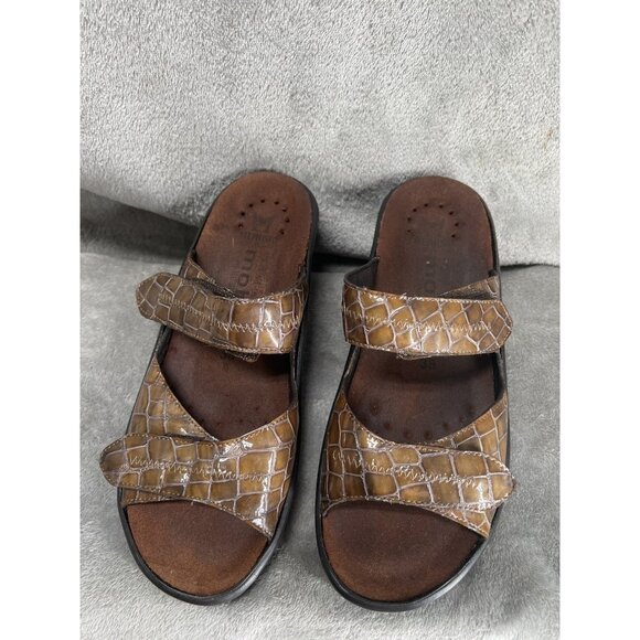 MEPHISTO mobils US 7-7.5 ulda air relax sandals olive green alligator size 38 - Picture 1 of 12